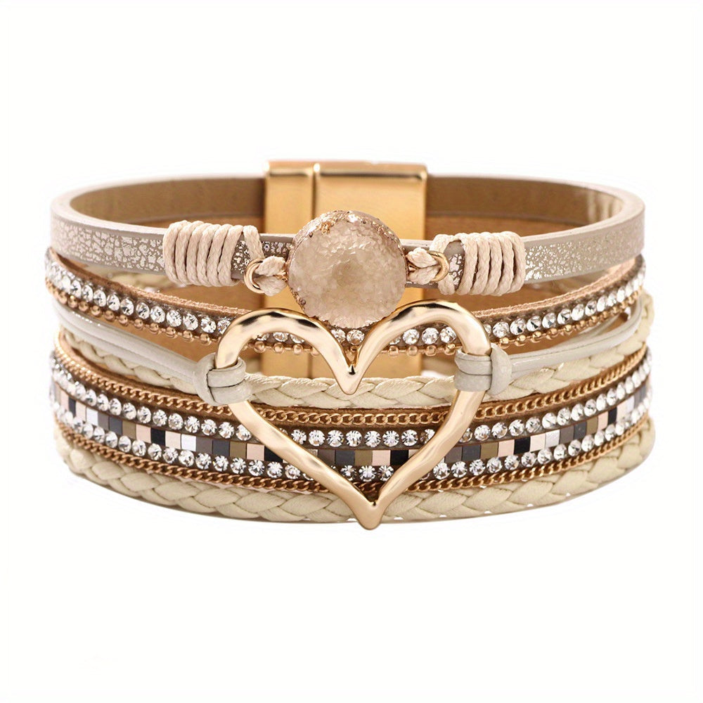 Bracciale Boho Multistrato in Pelle