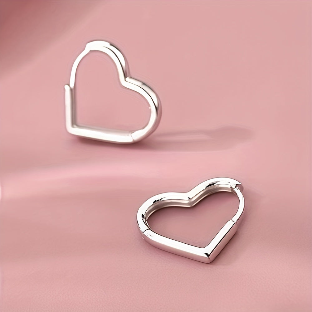 Orecchini a Cuore Dorato in Acciaio Inossidabile