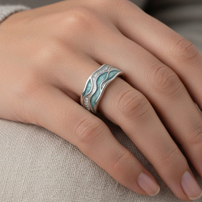 Anello Onde Turchesi in Argento