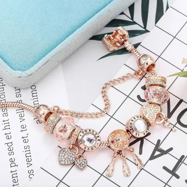 Bracciale Acchiappasogni Rose con Charms in Argento Sterling Inclusi
