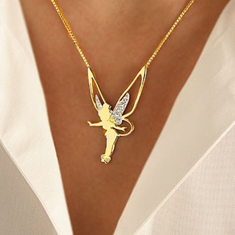 Collana con ciondolo fatina in oro