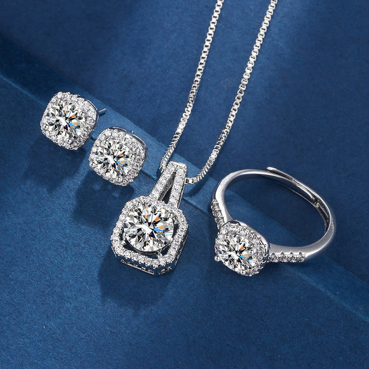 Set Gioielli in Oro Bianco “Aria Quadrata”