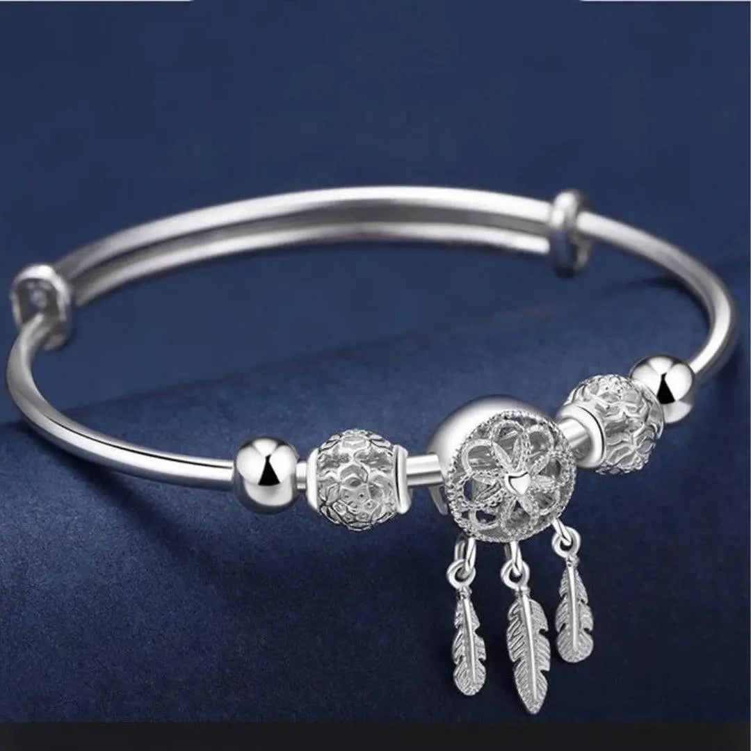 Bracciale Rigido Acchiappasogni in Argento