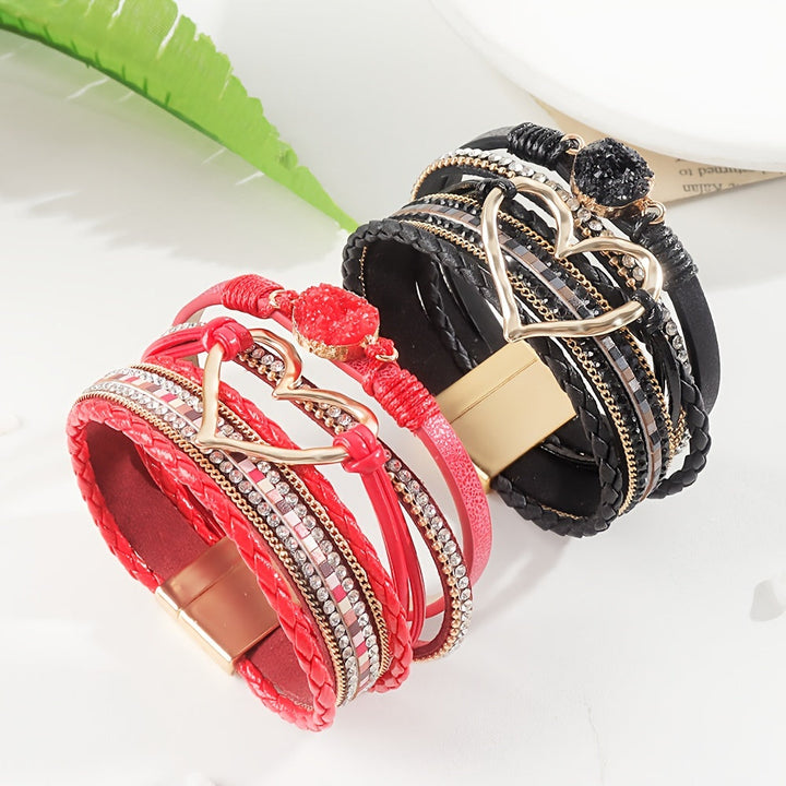 Bracciale Boho Multistrato in Pelle