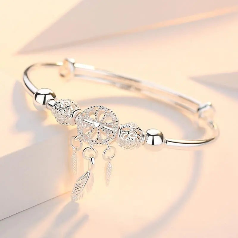 Bracciale con ciondolo acchiappasogni in argento