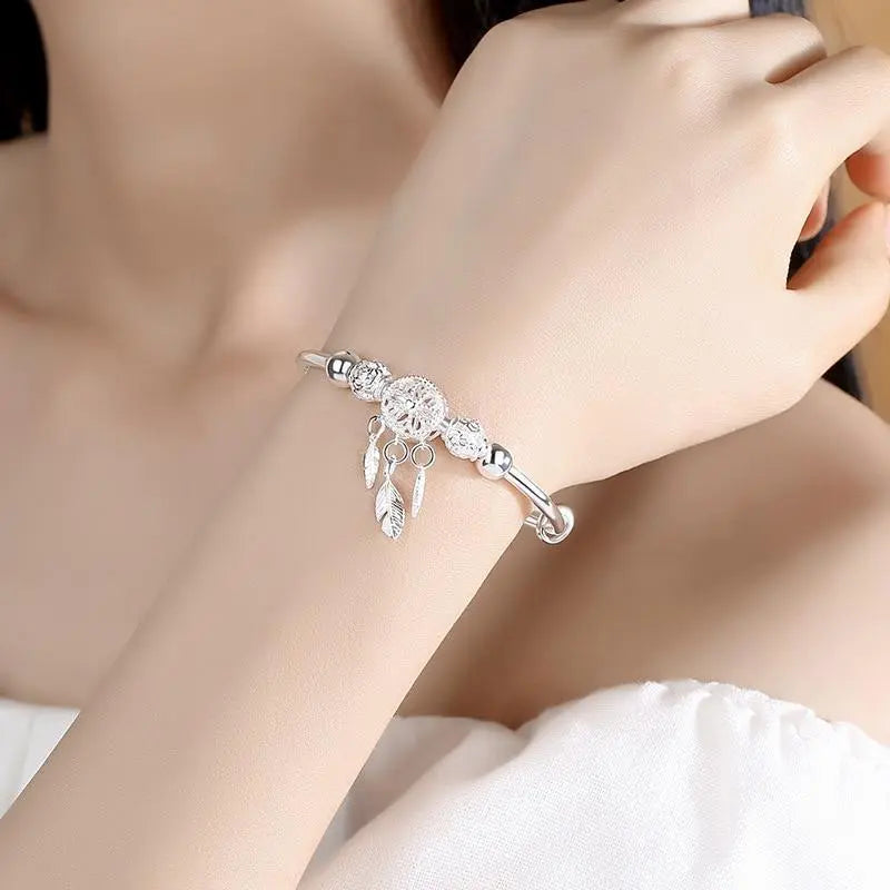 Bracciale in argento con ciondolo acchiappasogni